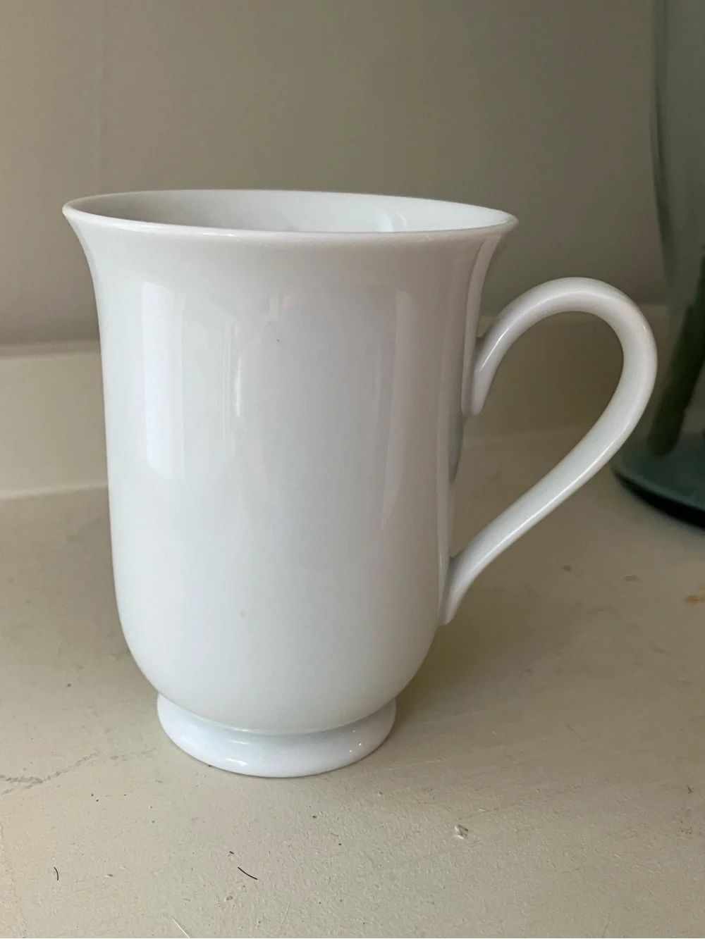 Pottery Barn Classic White Porcelain Coffee Mug - Elegant Everyday Cup